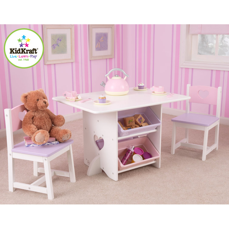 Kidkraft table and chairs pink best sale